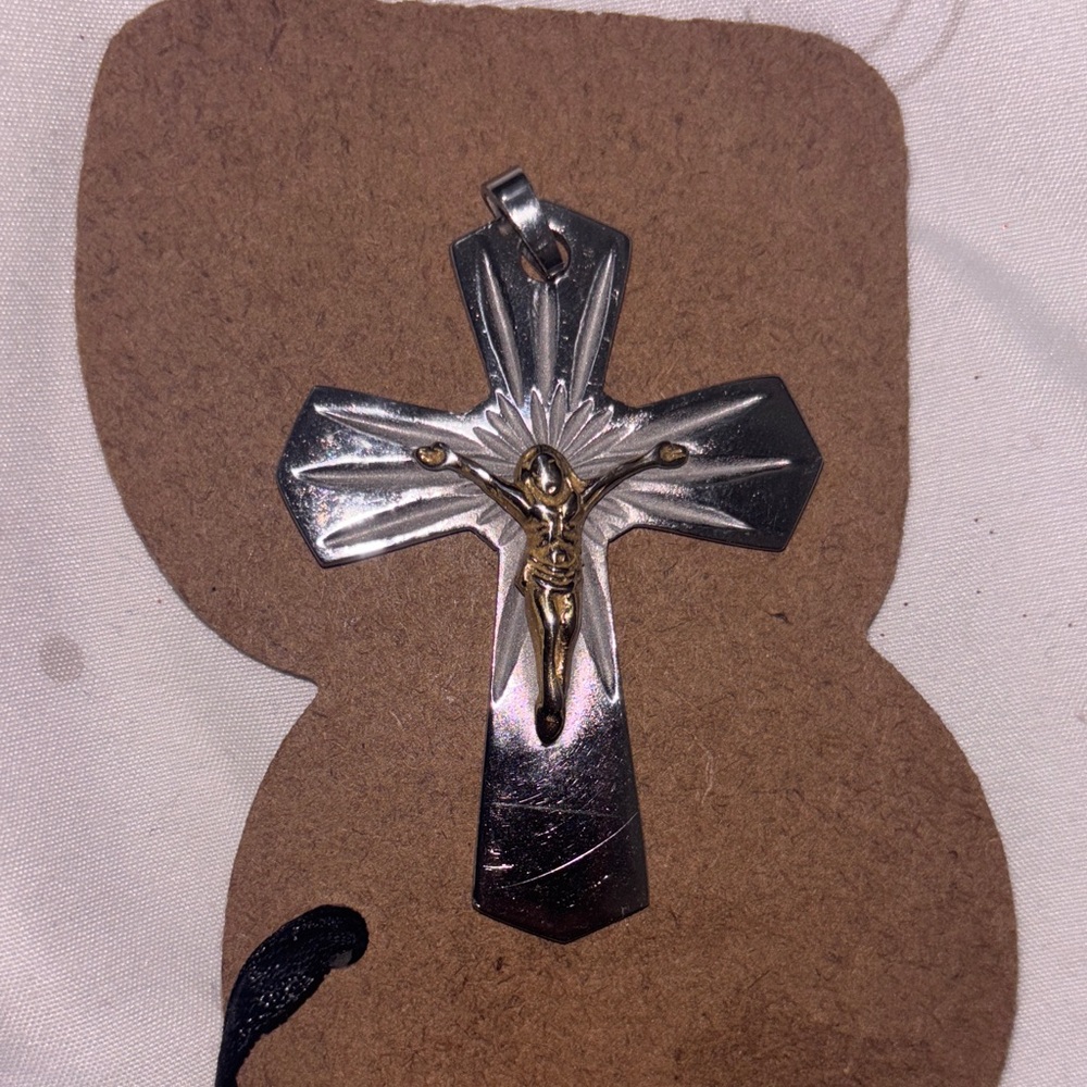 Elegant Silver and Gold Cross Pendant